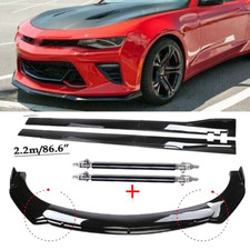 Front Bumper Lip Splitter Spoiler For Chevy Camaro Glossy Black Side Skirt Front Bumper Lip Splitter Spoiler For Chevy Camaro Glossy Black Side Skirt