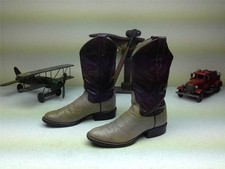 LARRY MAHAN MADE IN USA TAUPE LAVENDER DISTRESSED WESTERN COWBOY BOOTS SIZE 6B