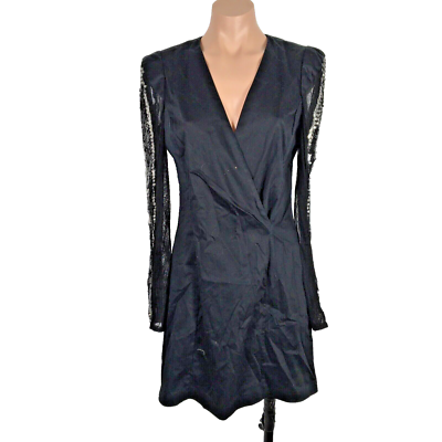 french connection sequin wrap dress French Connection Women's Fiki Midi Wrap Dress Sale Lab UK