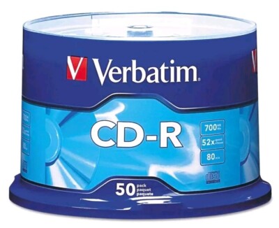 Verbatim CD-R Discs 700MB/80min 52x Spindle Silver 50/Pack 94691  