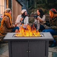 44" Gas Propane Fire Pit Table Outdoor 50000 BTU Garden Patio Firepit with Cover