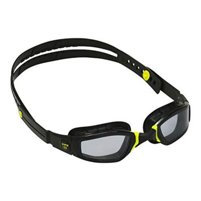 Ninja Competitive Swim Goggles - Smoke Lens Black & Yellow Frame - Race Fit S...