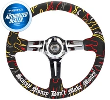 NEW NRG RYAN LITTERAL V3 STEERING WHEEL 350MM DEEP DISH RST-018CH-RLB