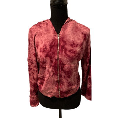 Baea Tie Dye Zip Jacket in Tie Dye Plum Small NWT 
