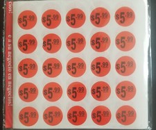 PRICE POINT RETAIL LABELS STICKER 500 Labels 1" Round RED  5.99 Retail Price
