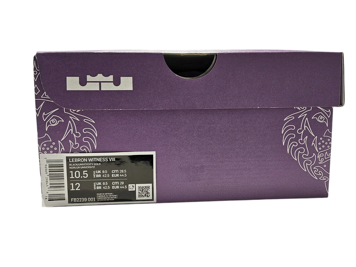 NIKE LEBRON WITNESS 8 VIII Black/Purple/Gold Men\'s Shoe Size‎ 8.5/9  FB2239-001 Nike Lebron Witness 8 VIII Shoes Black, Purple & Gold FB2239  main image 2