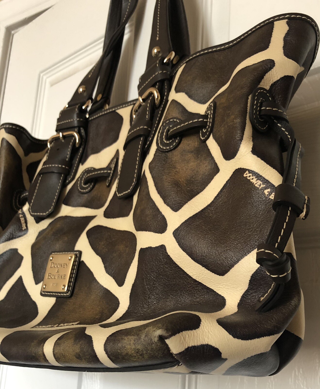 Cutest Dooney & Bourke Giraffe Satchel Purse Handbag Gem