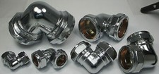 Chrome Compression Bend 15mm 22mm 28mm 35mm Plated Brass Compression Elbow