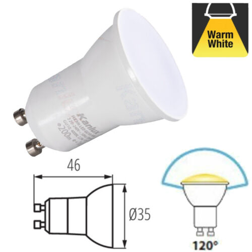 3x Mini GU10 2W LED Bright Halogen Replacement Small 35mm Light Bulb Lamp 2 Watt |