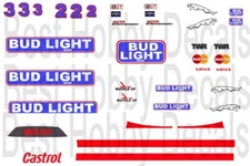 #3 BUD LIGHT Jaguar Group C 1/64th HO Scale Waterslide Slot Car Decals