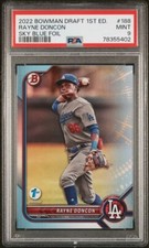 2022 Bowman Draft 1st Edition SKY BLUE FOIL#188 RAYNE DONCON Dodgers PSA 9