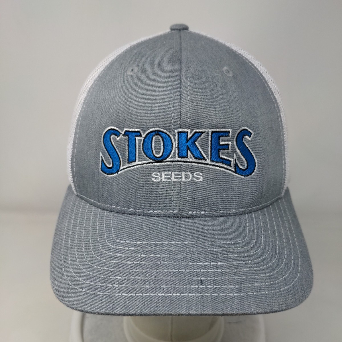 Stokes Seeds Snapback Trucker Hat Gray One Size Embroidered