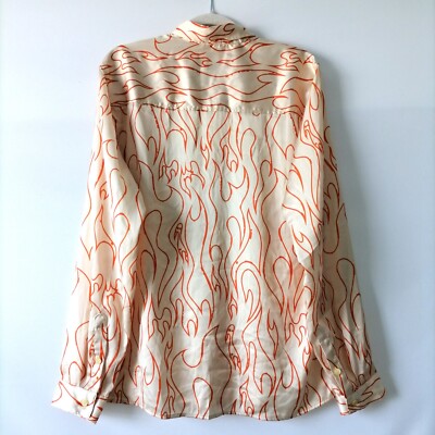 NWT Zara Womens Beige Long Sleeve Upbeat Vibes Satin Flame