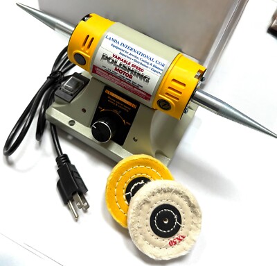 ARBE MINI VARIABLE SPEED POLISHING MOTOR LATHE WITH 3X50 BUFFS 7000RPM
