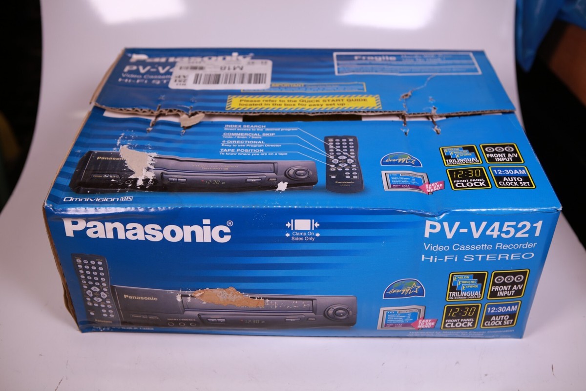 Panasonic PV-V4521 VHS Player 4 Head HiFi VCR New Open Box, Box