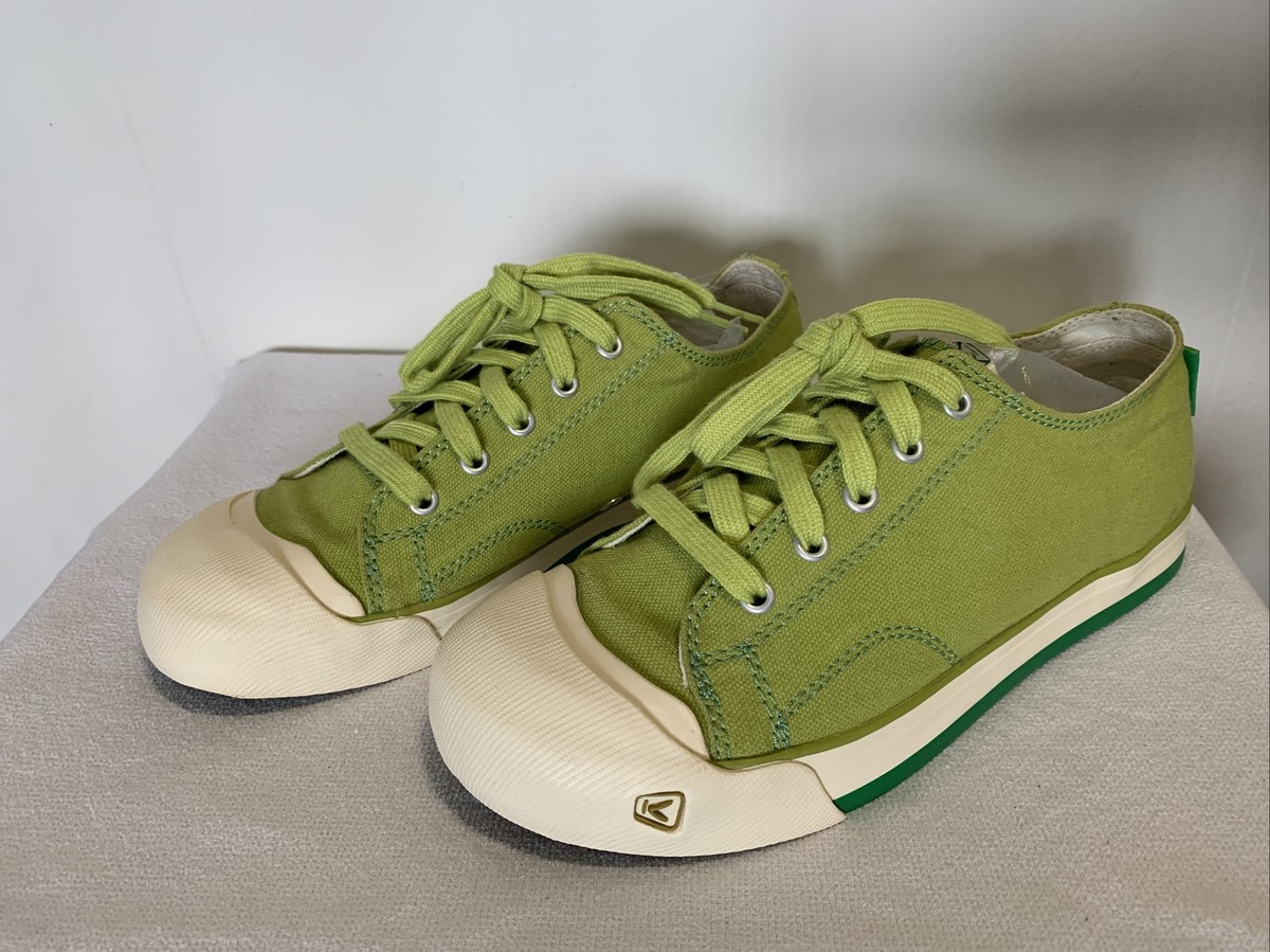 Woman’s Keen Coronado Green Canvas Sneakers Comfort Shoes Lace Up Sz  4us-1008592