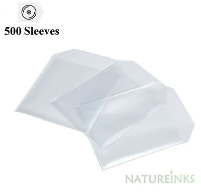 500 Mediarange HQ 100 Micron clear plastic cover CD DVD sleeves wallet