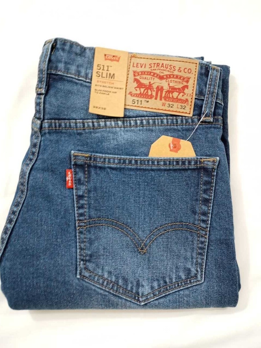 Levi's 511 Men's Slim Fit Mid Blue Jeans Denim New with Tags Waist All Sizes