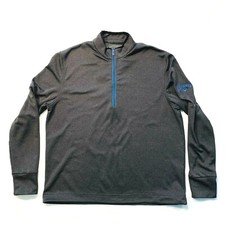 Callaway Weather Series Golf Pullover Fleece Lined 1/4 Zip Drawstring Gray M EUC