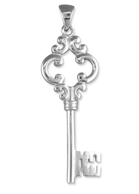 925 Silber Schlüssel Anhänger und 18'' Kette UK Lieferung kostenlose Box