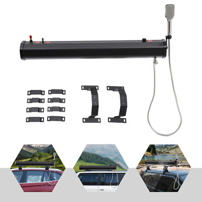 #ad Roof Rack Mount Road Shower Portable Outdoor Water Supply Water Tank For Camping $156.35