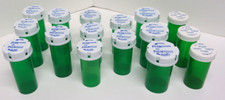 Lot Of 16 Empty Green Prescription Rx Pill Bottles Craft Fishing Storage Hobby 
