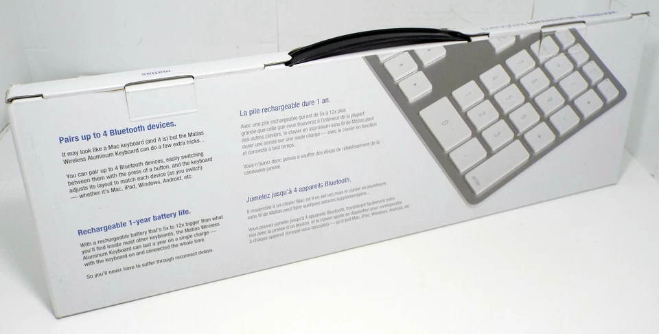 Matias Wireless (bluetooth) Aluminum White Keyboard  for Mac or Windows - Image 3 of 4