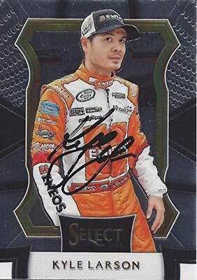 AUTOGRAPHED Kyle Larson 2017 Panini Select Racing GRANDSTAND (#42 Eneos Racing)