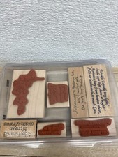 Mixed Brands Set Of 7 Wood Mounted Rubber Stamps Words