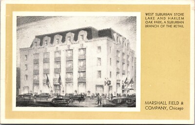 C1910 MARSHALL FIELD DEPARTMENT STORE CHICAGO West Suburban ADVERTISING POSTCARD