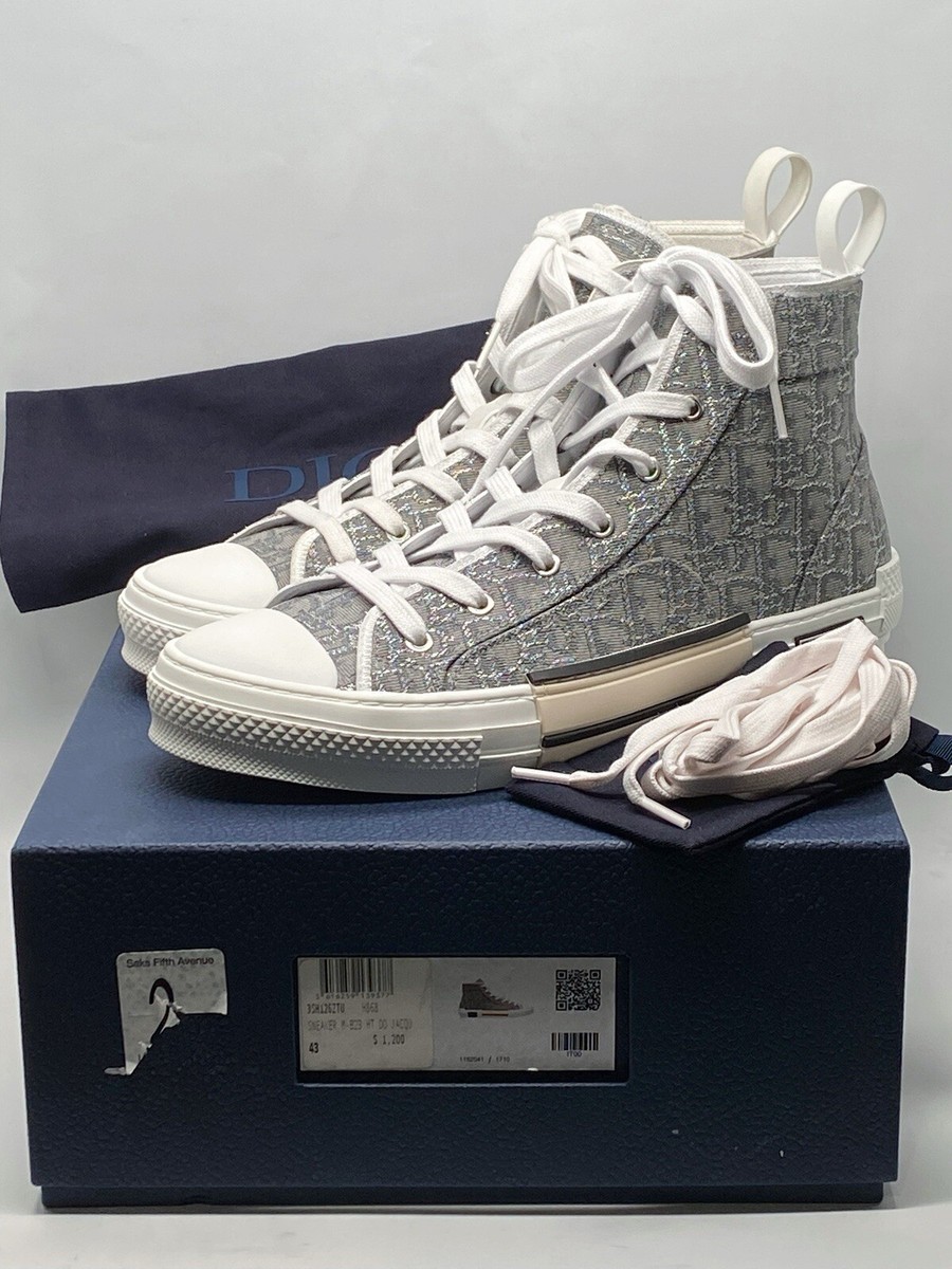 Dior B23 High Top 'Dior Oblique - Ruthenium Jacquard Sneakers size