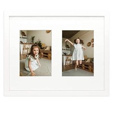 Golden State Art, 11x14 White Photo Wood Collage Frame with Tempered Glass and