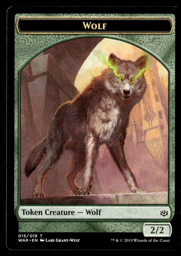 2019 MTG War of the Spark Wolf Token Common Card #15