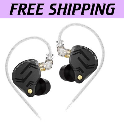 KZ ZS12 PRO X Wired Earbuds: Custom Tunable 1DD+5BA HiFi Sound Experience/-
