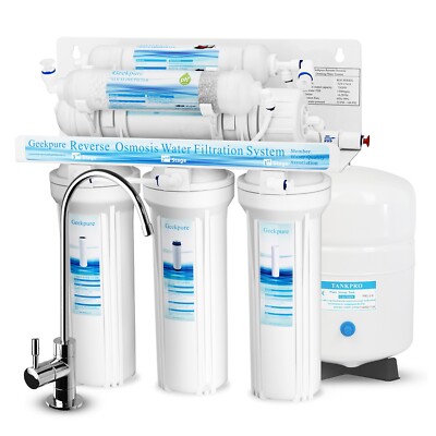 Geekpure 6 Stage Reverse Osmosis Water Filter System-Alkaline Filter 75 GPD Used