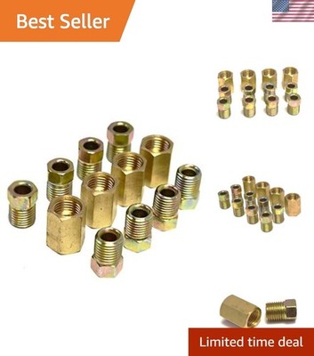 Versatile 12-Piece Brake Line Fitting Set - Coated Brass for Strong Connections