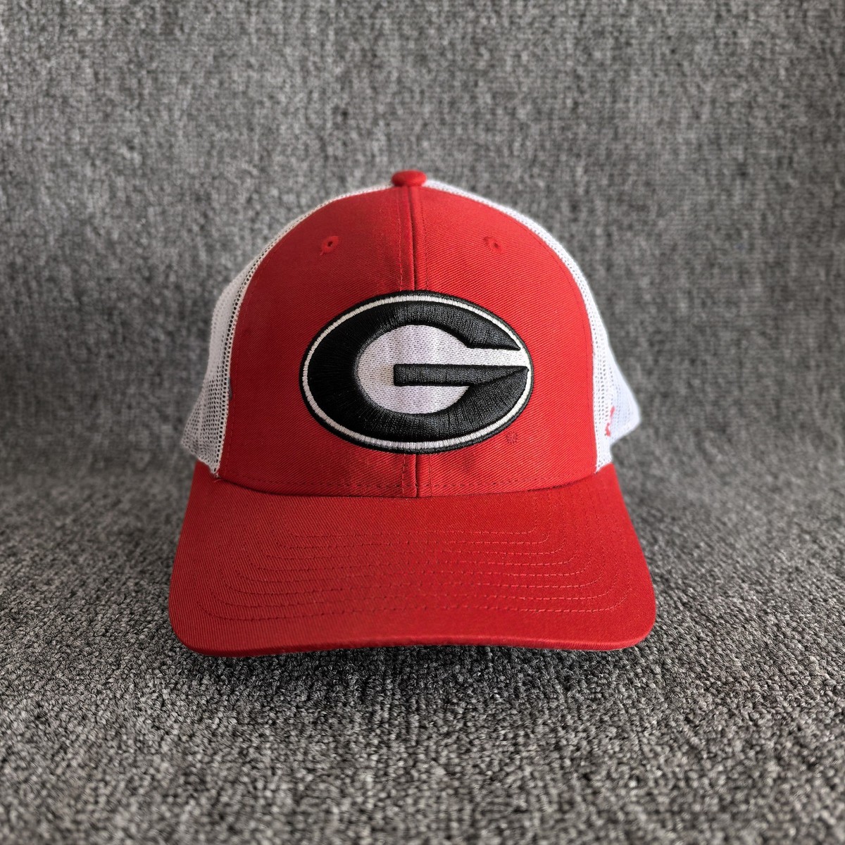 47 Brand Georgia Bulldogs NCAA Trucker Snapback Hat Red White Cap