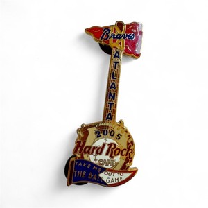 Hard Rock Cafe Pin Atlanta Braves Baseball Tomahawk Guitar 2005