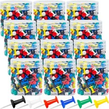 2400 Pcs Multicolor Push Pins, Standard Thumb Tacks with Steel Point and Plas...