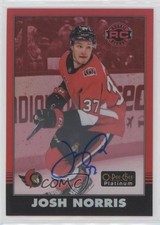 2020-21 O-Pee-Chee Platinum Retro Rookies Rainbow Red Josh Norris #R-99 Auto a2k