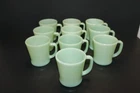 Vintage Green Jadeite Fire King Ovenware D Handle Mugs