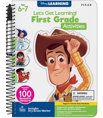 Disney Learning Let's Get Learning! 1st Grade Activity Book, Wipe Clean Workboo,