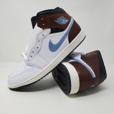 Nike Air Jordan 1 Mid Mocha Brown University Blue FQ7831-142 Men s Size 11.5