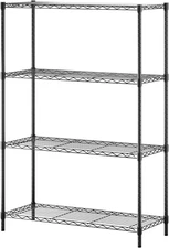 | 4-Tier Wire Storage Shelves | 36x14x54 | Black | with Adjustable Racks | Heavy