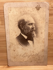 C. 1880 James A. Garfield Cabinet Card With Facsimile Signature