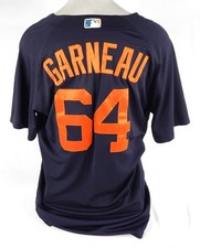 2022 Detroit Tigers Dustin Garneau #64 Game Issued Pos Used Blue Jersey ST BP 3