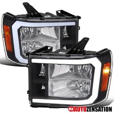 Fit 2007-2014 Gmc Sierra 1500 2500hd Black Led Tube Headlights Lamps Leftright Fit 2007-2014 Gmc Sierra 1500 2500hd Black Led Tube Headlights Lamps Leftright