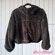 BDG | Urban Outfitters | hooded cropped teddy jacket size Large