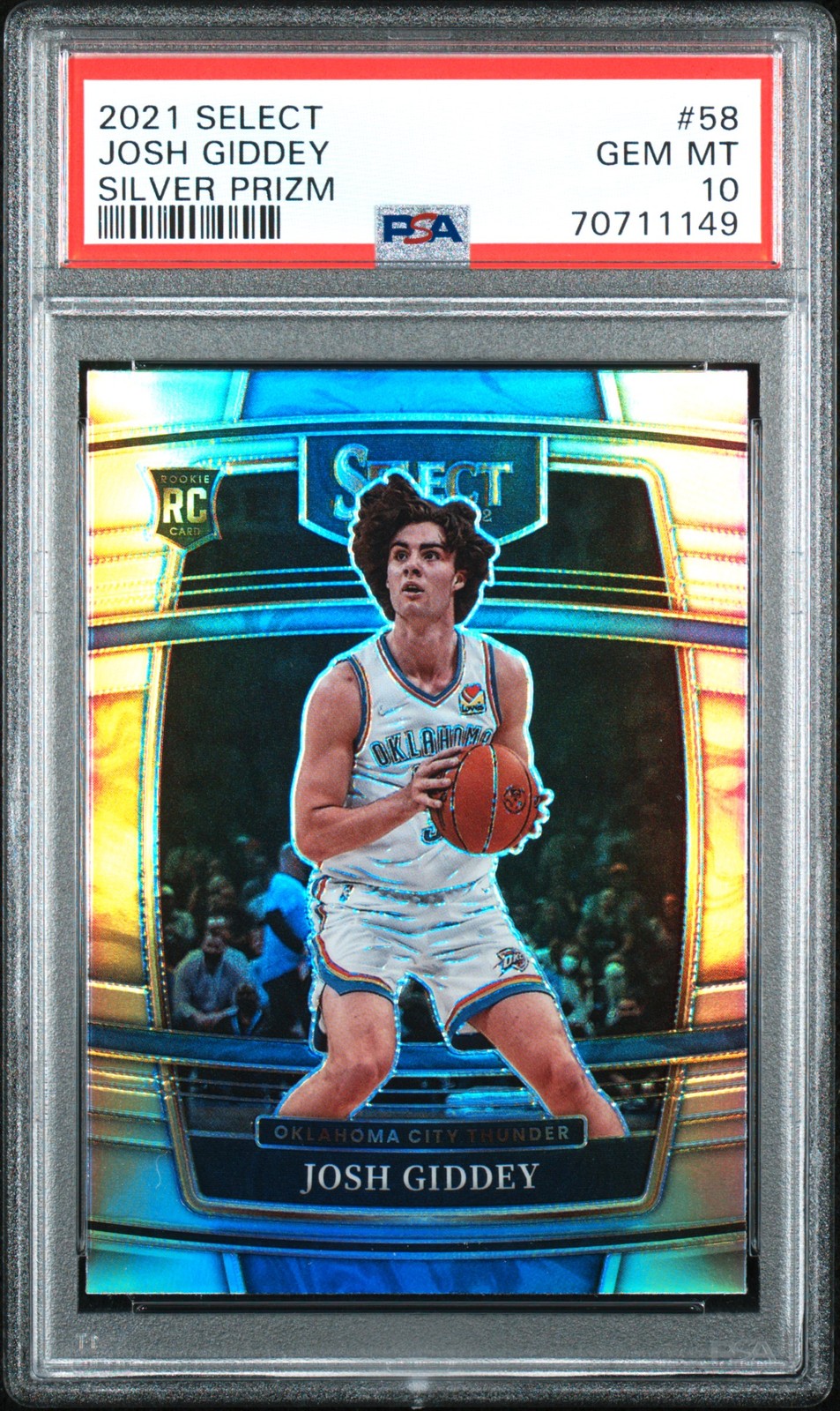 2021 Panini Select #58 Josh Giddey Silver Prizm PSA 10