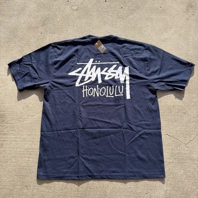NWT STUSSY HONOLULU Chapter Tee Limited NAVY BLUE T-SHIRT XL | eBay